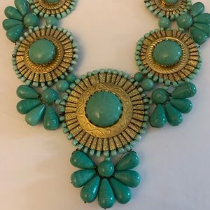 Green and gold necklace - show stopping piece